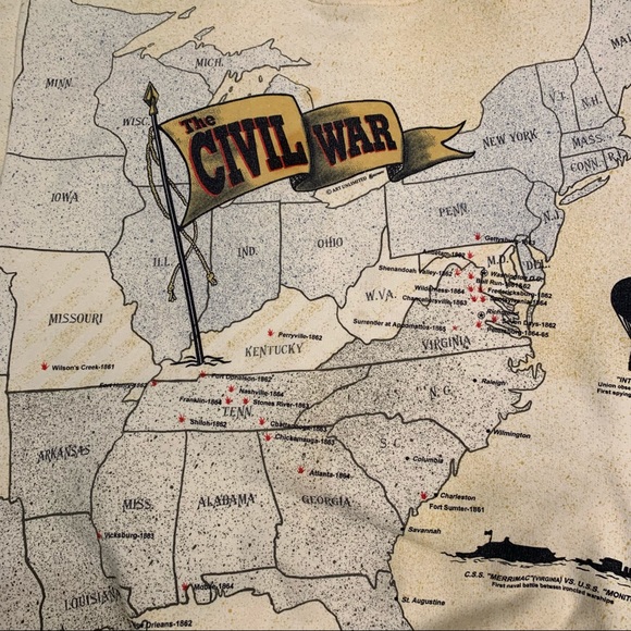 Vintage 90s art unlimited civil war all over print sweatshirt made in USA - Picture 4 of 9